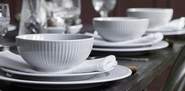 Pillivuyt Plisse Shallow Round Bowl - 8" diam x 2.5" H - 16 oz.