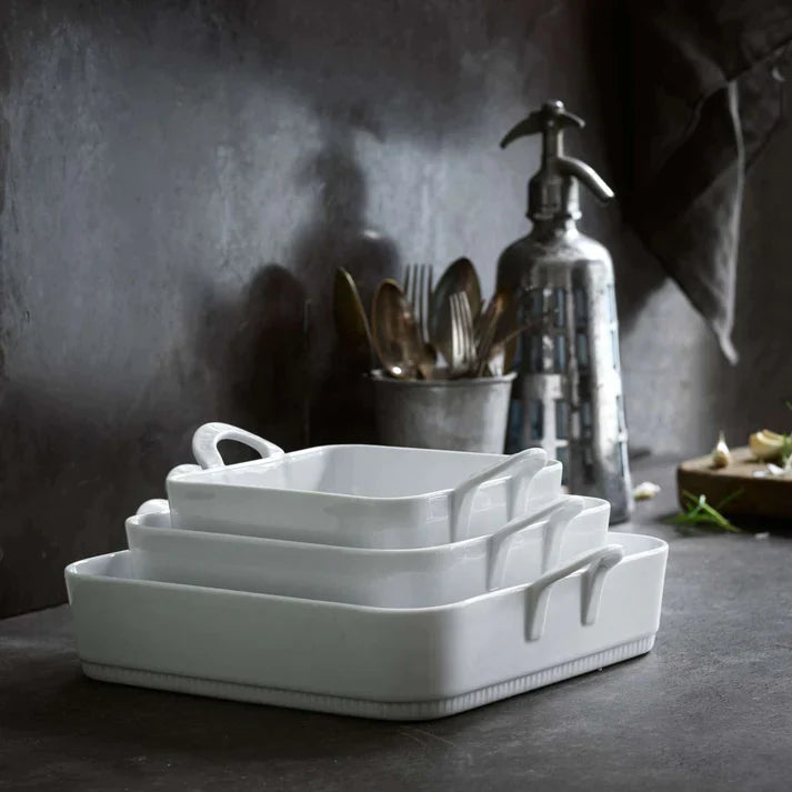 Pillivuyt Toulouse Square Bakers - 10.5" L x 10.5" W x 2.35" H - 2.5 qt