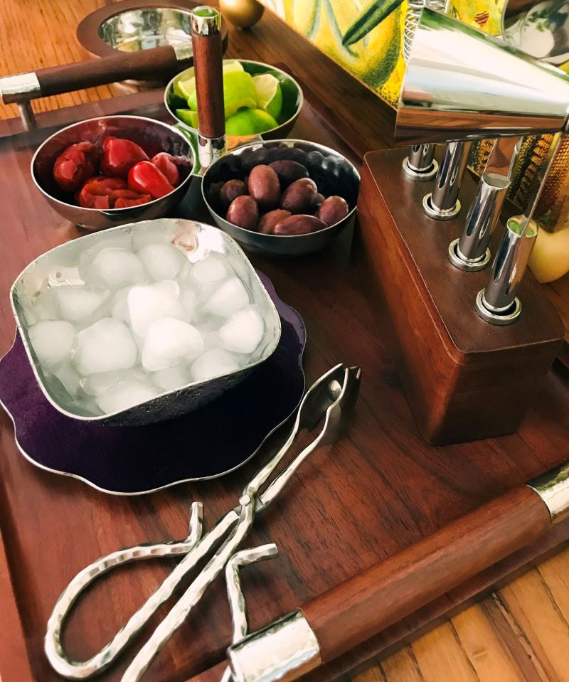 Mary Yurek Cosmo Bar Set w/ Wood Base (4pc Set)