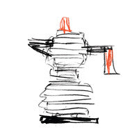 Alessi Espresso Coffee Maker Pulcina - Red Handle - 6 cups