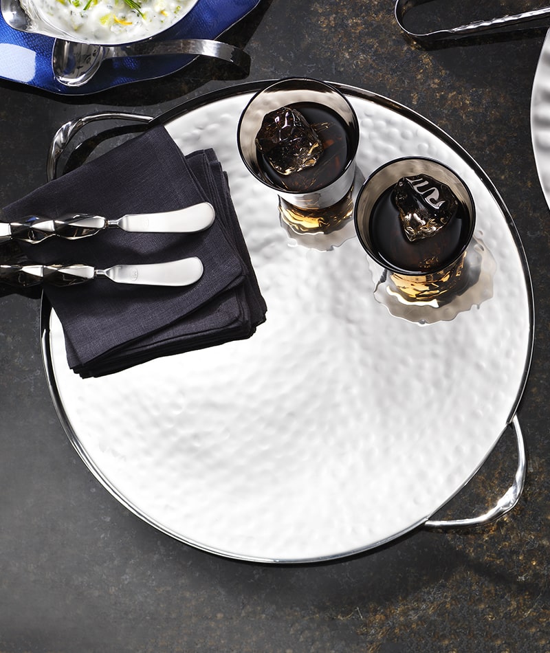 Mary Yurek Infinity Round Tray w/ Twist Handles